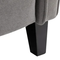 HOMCOM Linen Fabric Manual Recliner with Vibrating Massage and Wired Remote Control, Light Grey(m-19)