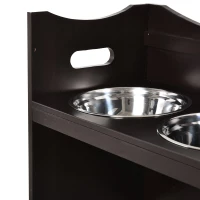 PawHut Raised Elevated Pet Bowls Stainless Steel Bowl Adjustable Dog Bowl Platform(m-6)