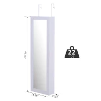 Wall/Door Mounted Armoire Cabinet Jewelry Cosmetics Shelf Organizer White(m-3)