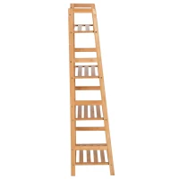 HOMCOM 4 Tier Bamboo Multi-Functional Storage Rack Ladder Bookcase Bathroom Shelf Shelving Unit Display Stand(m-4)
