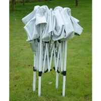 Outsunny 10x10ft Pop Up Tent Outdoor Canopy Event Sunshade Shelter w/ Slant Leg and Carrying Bag White(m-3)