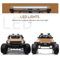 Aosom Ride On Car Off Road Truck SUV 12 V Electric Battery Powered with Remote Control and MP3, Adjustable Speed, Yellow(m-5)