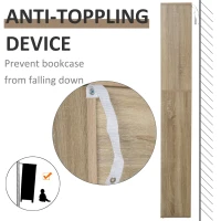 HOMCOM 5-Tier Contemporary Wood Bookcase with Open Storage Display Rack for Home, Office, and Study - Oak(m-5)