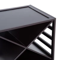 HOMCOM X-design Wine Rack Wooden Stackable Cube Freestanding 16 Bottles Brown(m-10)