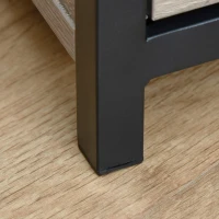 PawHut Wooden Cat House Kitten Condo Shelter Bed w/Soft Cushion Cat Litter Box Enclosure End Table Hideaway Cabinet Storage, Grey(m-11)