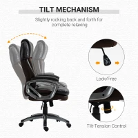 Vinsetto High Back Executive Chair Computer Ergonomic Task Seat PU Leather Swivel Chair for Office with Padded Armrests, Adjustable Height, Brown(m-5)