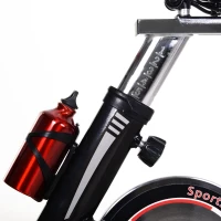 Soozier Stationary Exercise Bike with Deluxe Design Triangular Stand with Adjustable Resistance 28lbs Flywheel Phone Pad and Bottle Holder and LCD Monitor for Home Cardio Workout Fitness(m-16)