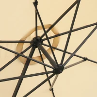 Outsunny 9.7ft Round Cantilever Hanging Umbrella Outdoor Offset Market Umbrella 360° Rotation w/ Cross Base Garden Sun Shade Beige(m-6)