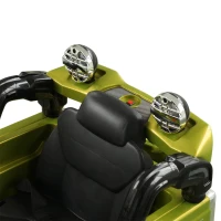 Aosom 12V Kids Battery Powered Off Road Truck with Remote Control Speeds Lights MP3 LCD Power Indicator Adjustable Speed- Green(m-10)