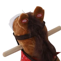 Open Box Qaba Kids Plush Toy Rocking Horse Ride on with Realistic Sounds and Tail with Red Scarf(m-8)