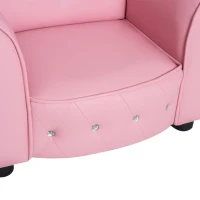 Qaba Kids Sofa Toddler Tufted Upholstered Sofa Chair Princess Couch Furniture with Diamond Decoration for Preschool Child, Pink(m-15)
