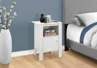 Monarch Versatile Storage Accent End Table Night Stand Cabinet - White Finish(m-3)
