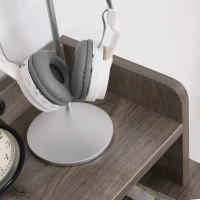 HOMCOM 47 Inches Computer Desk with Hutch, Writing Desk with Shelves and Drawers, Study Workstation for Home Office, Gray(m-12)