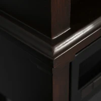 HOMCOM Electric Fireplace with Shelf, Storage Rack, Side Console Table, LED Log Flame, Auto Cut-Off, Remote Control, Dark Coffee(m-15)