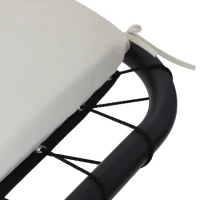 Outsunny Outdoor Patio Porch Hanging Sky Swing Chair dream chair lounger hammock with Stand and Waterproof Canopy – Cream & Black(m-7)