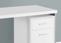 Monarch 48" Contemporary Simple Compact Office Computer Desk with Drawers - White / Silver Metal(m-3)