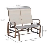 Outsunny Double Seat Glider Garden Bench Rocking Chair Porch Furniture Patio Swing Lounger(m-3)