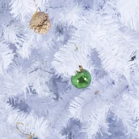 HOMCOM 7ft Artificial Christmas Tree Xmas Holidays Décor with Ornament White(m-5)