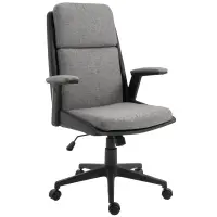 Vinsetto High Back Office Chair Computer Swivel Rolling Task Chair with Height Adjustable Comfortable with Armrests, Black/Deep Grey(m-1)