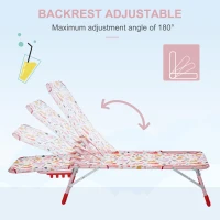 Outsunny Lightweight Chaise Lounge Chair for Kids with Foldable Function and No Assembly Required, Rabbit Pattern(m-6)
