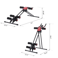 Soozier Ab Crunch Trainer Core Workout Exercise Adjustable Foldable Black(m-3)