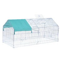 PawHut Small Animal Enclosure Rabbit Pet Bunny Metal Cage Outdoor 86.5" x 40.5" x 40.5"(m-8)