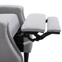 HOMCOM Reclining Manual Sofa Chair with 135 Degree Pushback, and Retractable Footrest, Grey(m-14)