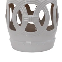 Outsunny Versatile Garden Glazed Ceramic Stool Garden Collection White(m-5)