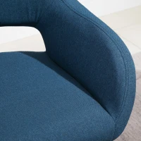 HOMCOM Modern Counter Height Barstool Linen Fabric Upholstered Chair with Footrest & Metal Legs, Blue(m-9)