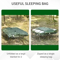 Outsunny Folding Portable Camping Cot Bed Set with Sleeping Bag, Inflatable Air Mattress, Pillows for 2 Person with for Fishing & Hiking(m-6)