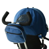 Qaba 4-in-1 Baby Tricycle & Stroller Kids Trike w/ Pushbar & Canopy Toddler Blue(m-10)