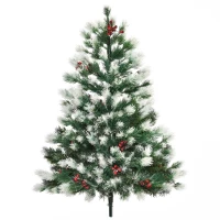 HOMCOM 4.5ft PVC Unlit Artificial Christmas Tree with 400 Tips and Foldable Metal Stand Green(m-10)