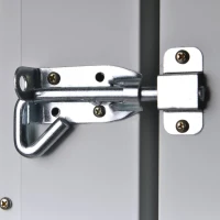 Outsunny 4' x 8' Steel Garden Storage Shed Lean to Shed Outdoor Metal Tool House with Lockable Door and 2 Air Vents for Backyard, Patio, Lawn(m-9)