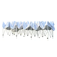 Outsunny 29'x10' Pop Up Party Tent Foldable Garden  Event Canopy Outdoor Activity Sun Shade Shelter Easy Portable with Wheeled Carrying Bag White(m-4)