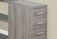 Monarch Contemporary Right or Left Facing Corner Computer Desk with Shelves and Storage Drawers - Dark Taupe(m-3)