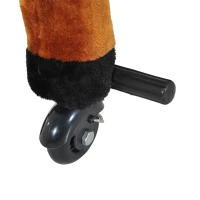 Qaba Kids Walking Pony Ride on Horse Rocking Toy Wheels & Footrest Neigh Sound, Brown(m-11)