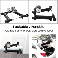 Soozier Indoor Magnetic Bike Trainer Exercise Bicycle Stand Foldable w/ Front Wheel Block Black(m-4)