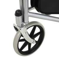 HOMCOM Steel Walker for Seniors, Three Wheel Adjustable Height Rollator with Handbrakes and Storage Bag(m-13)