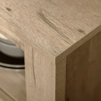 HOMCOM Sideboard, Farmhouse Buffet Cabinet with Storage Open Shelf, 2 Drawers and Open Countertop, Oak Finish(m-14)