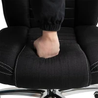 Vinsetto Office Chair Ergonomic Design Linen Surface Foam Padded w/ Adjustable Height & Armrest Black(m-9)