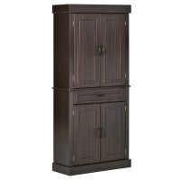 HOMCOM 70.75" Freestanding Kitchen Pantry with 4 Doors, and 2 Large Cabinets, Tall Storage Cabinet with Wide Drawer for Kitchen Dining Room, Coffee
