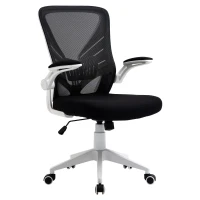 Vinsetto Mid-Back Mesh Home Office Chair Computer Task Ergonomic Desk Chair with Lumbar Back Support, Flip-Up Arm, and Adjustable Height, Black(m-11)