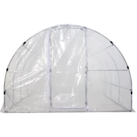 Outsunny Outdoor Portable Polytunnel Greenhouse w/ PE Cover Walk-In(m-9)