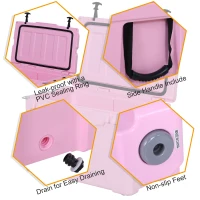 Outsunny 50 Quart Heavy Duty Ice Cooler Outdoor Insulated Cooling Box Easy Portable Cooling Bin Pink(m-5)
