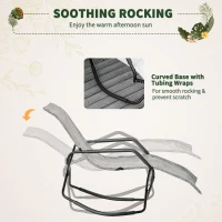 Outsunny Folding Zero-Gravity Rocking Chair, Sun Lounger for Backyard or Pool, Ergonomic Design for Ultimate Comfort, Grey(m-3)