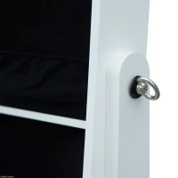 HOMCOM Mirrored Jewellery Cabinet Armoire Stand Organizer for Rings Earrings Bracelets Lockable White(m-8)