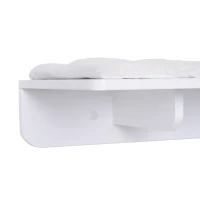 PawHut Wall-Mounted Cat Shelf W/ Scratching Post  Toy  Berber Fleece Mat Wood Kitten Climbing Tree(m-9)