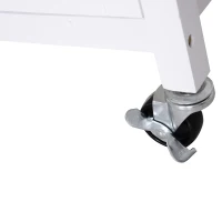 HOMCOM Kitchen Island Utility Cart on Wheels with Large Counter, 2 Spacious Drawers & Storage Cabinets, & Wine Storage(m-15)