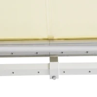 Outsunny 12' x 10' Patio Motorized/Manual Retractable Awning Outdoor Sun Shade Shelter Deck Remote Control Canopy, Beige(m-9)