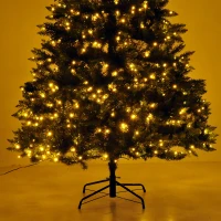HOMCOM 6.9ft Pre-Lit Artificial Christmas Tree Hinged Spruce Xmas Tree Winter Holiday Decor 700 Lights w/ Stand Seasonal Decoration Green(m-8)